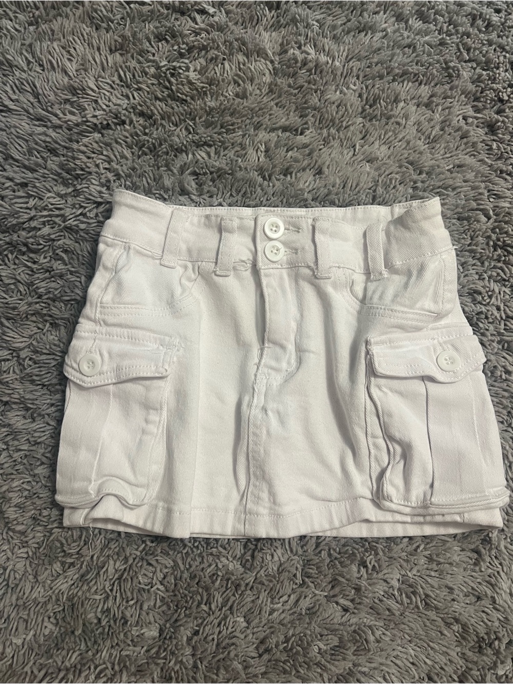 Women’s White Cargo Mini Skirt